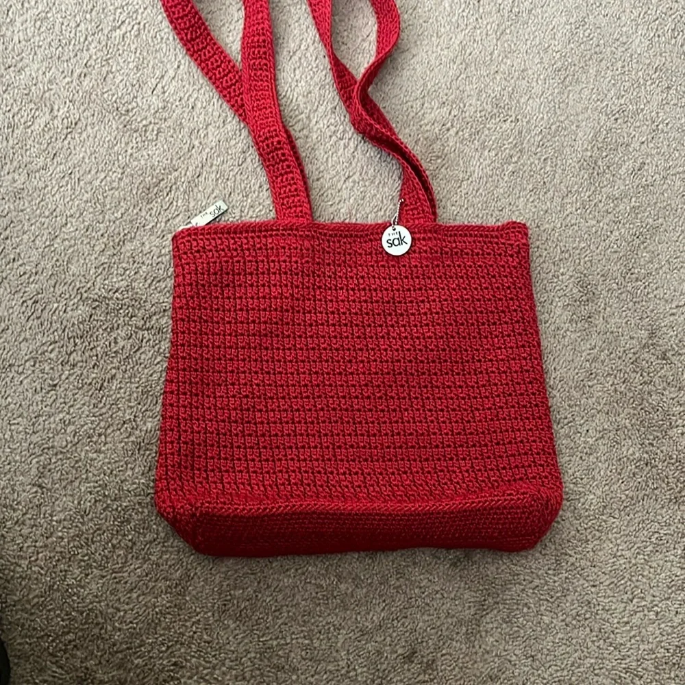 The Sak Red Crochet Tote Bag - Picture 4 of 9
